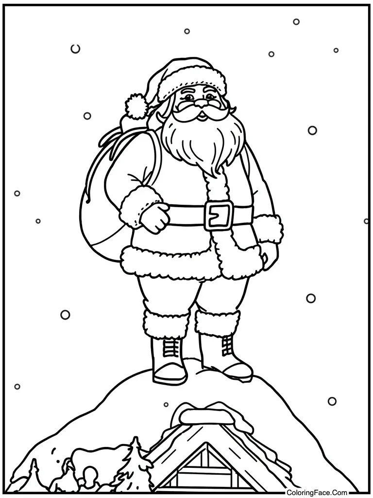 Standing on snowy roof