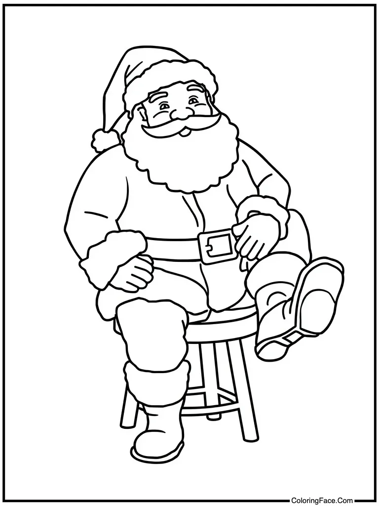 Resting feet on stool