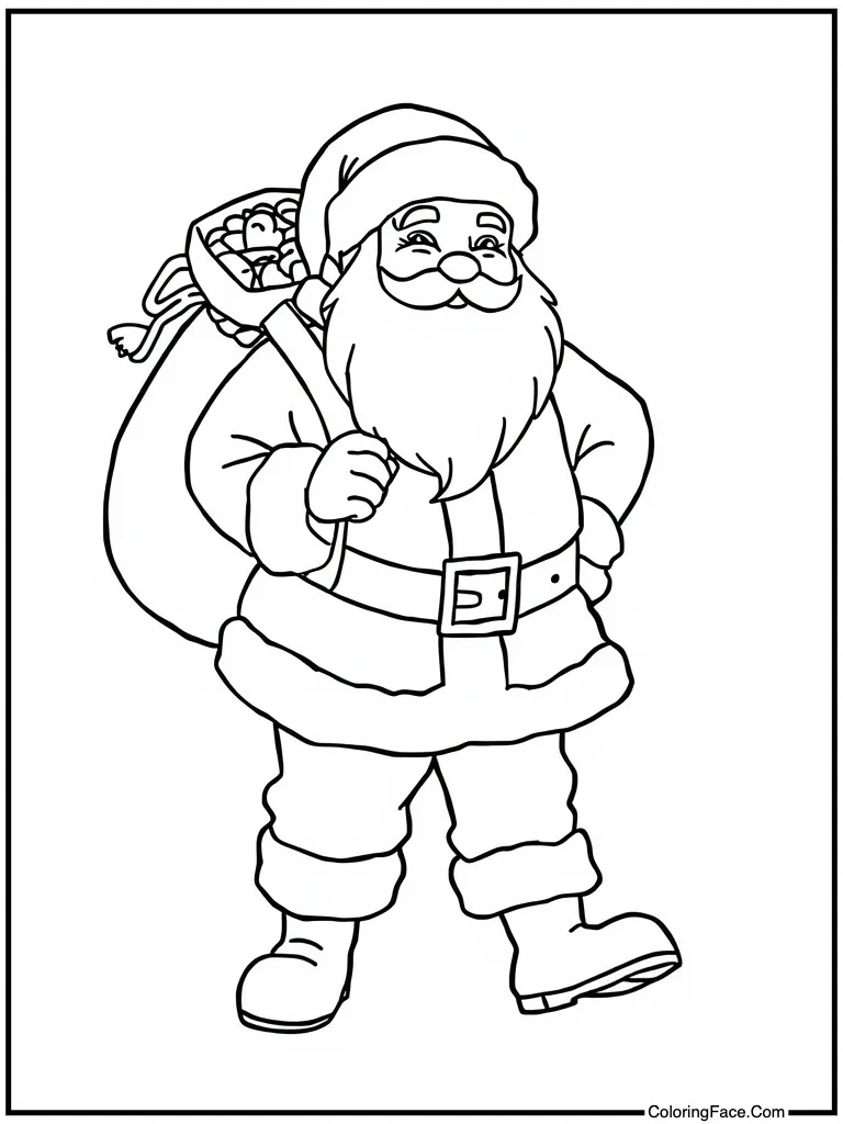 Carrying sack over shoulder