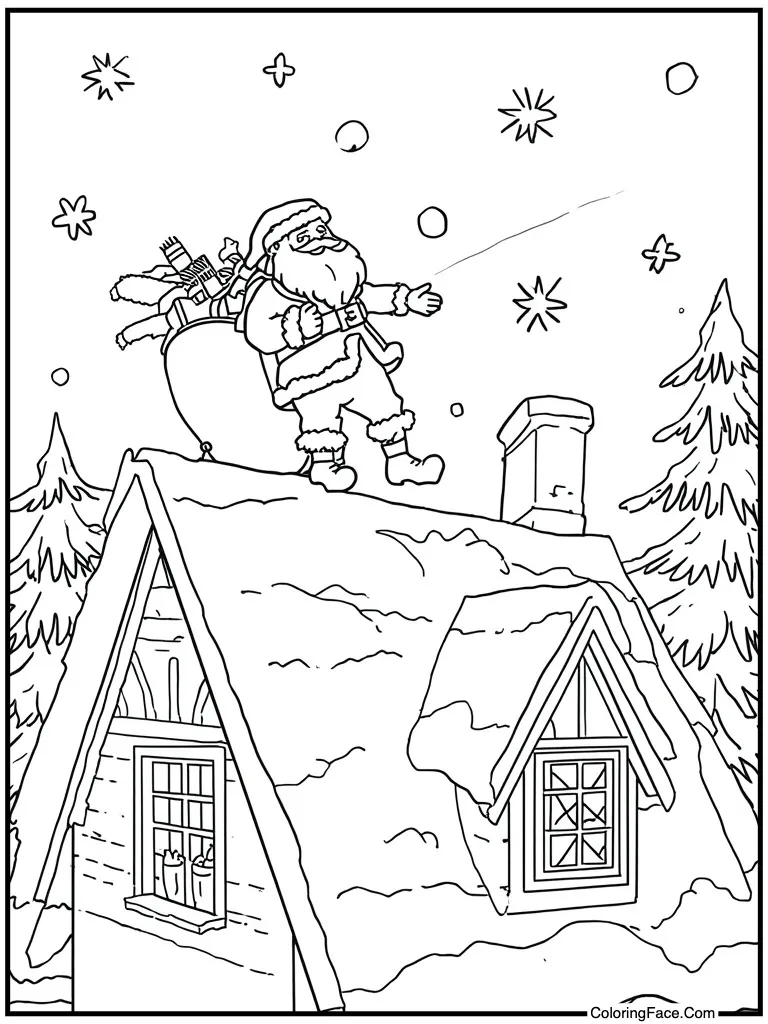 Landing on house roof