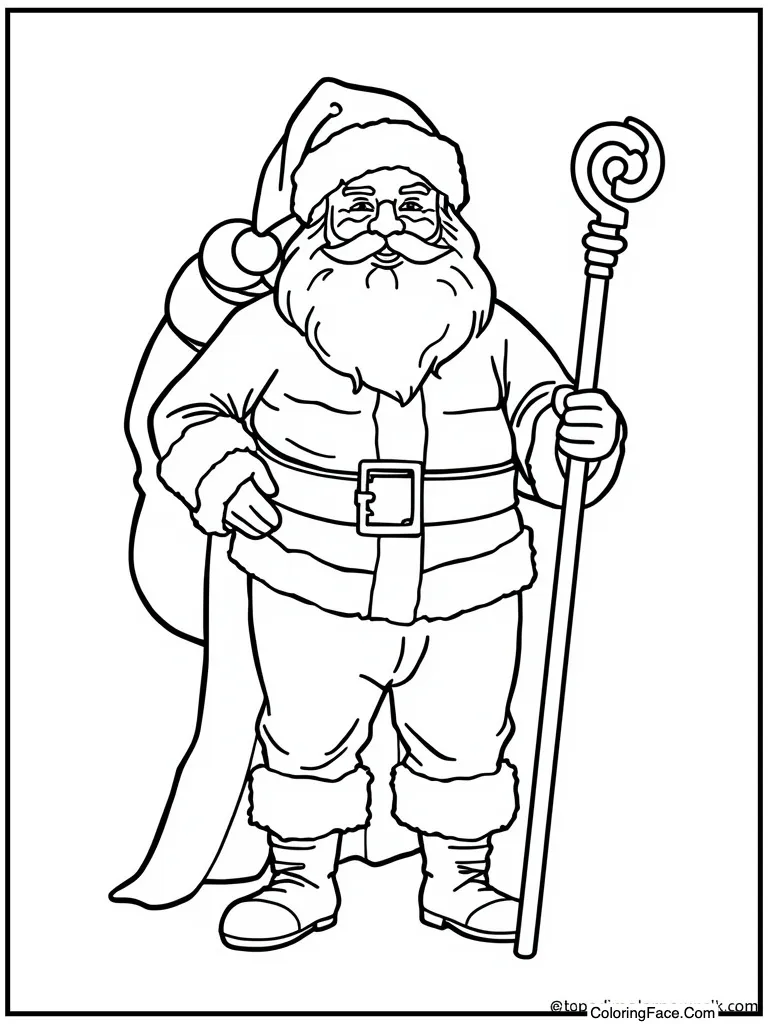 Saint Nick holding staff