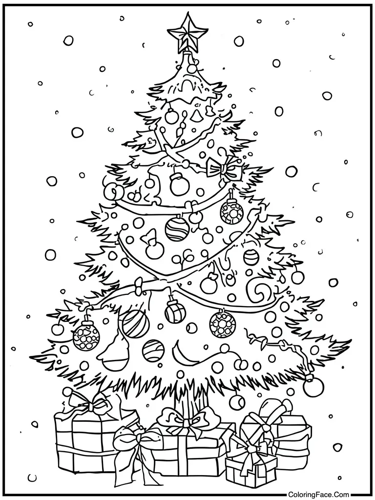 Next to decorated tree