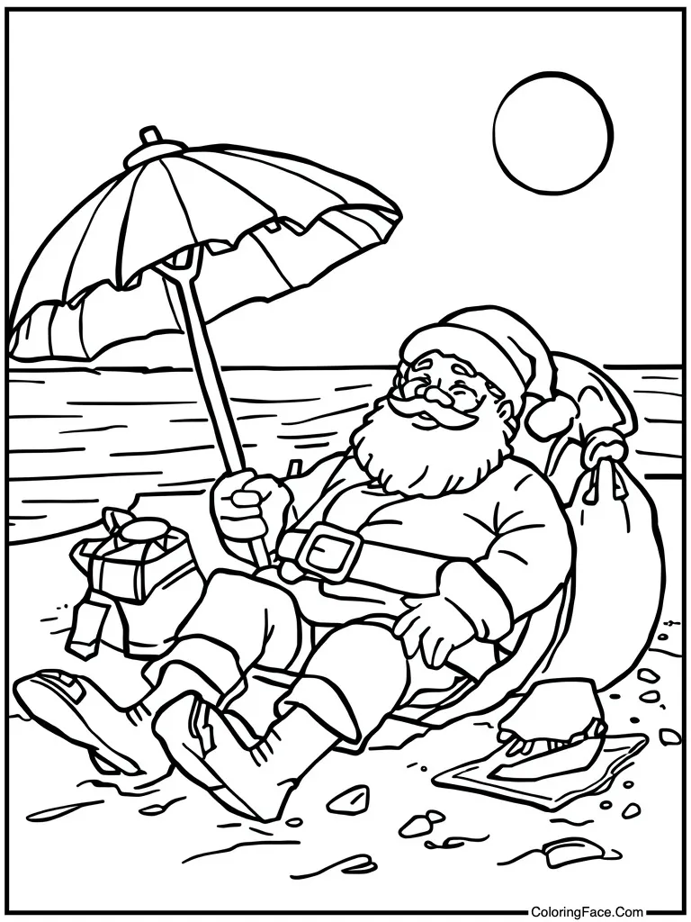 Relaxing on sunny beach