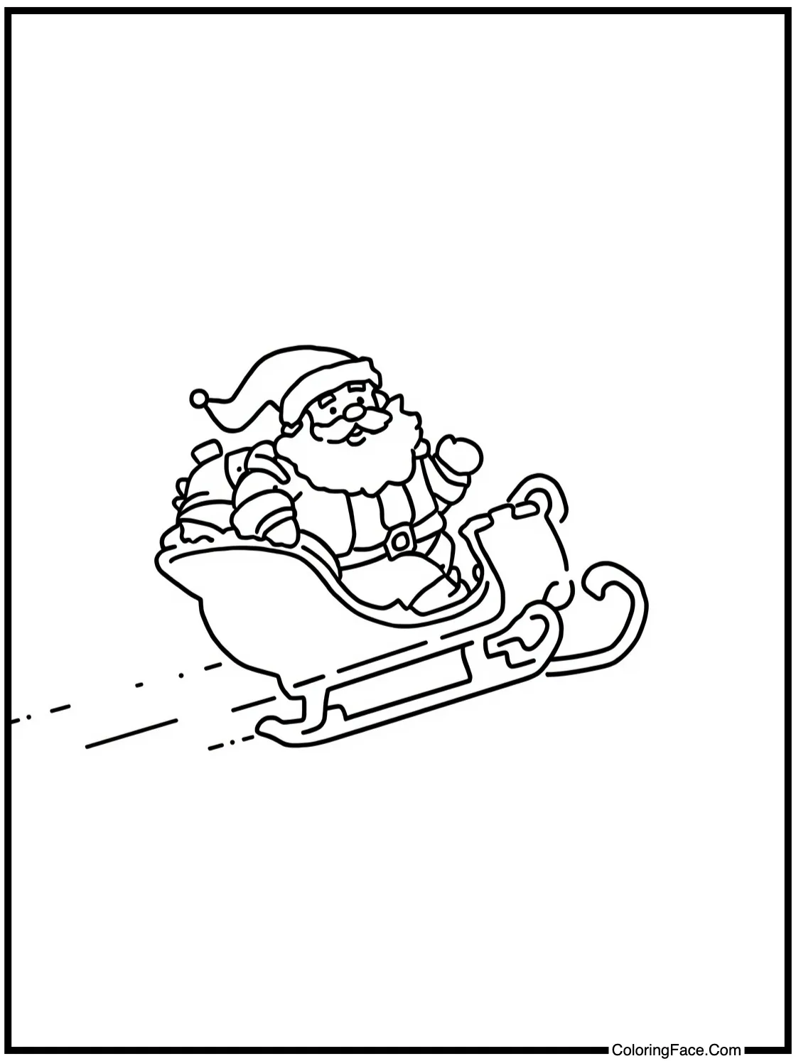  flying his sleigh