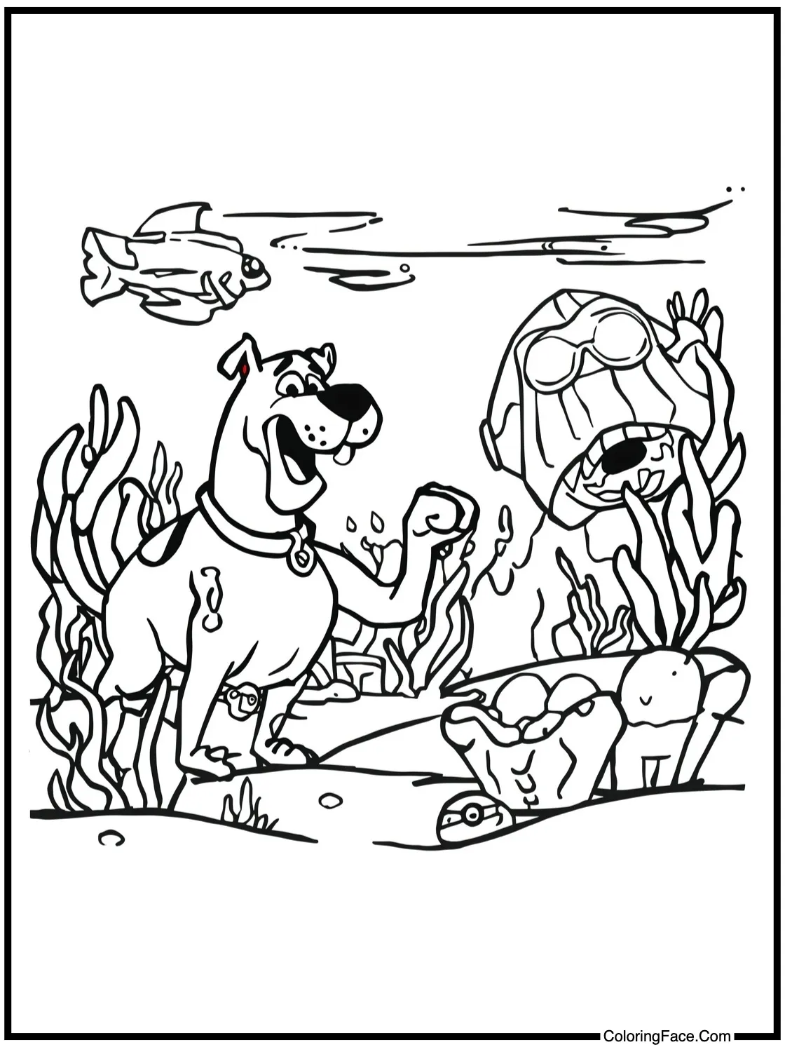 underwater adventure scene