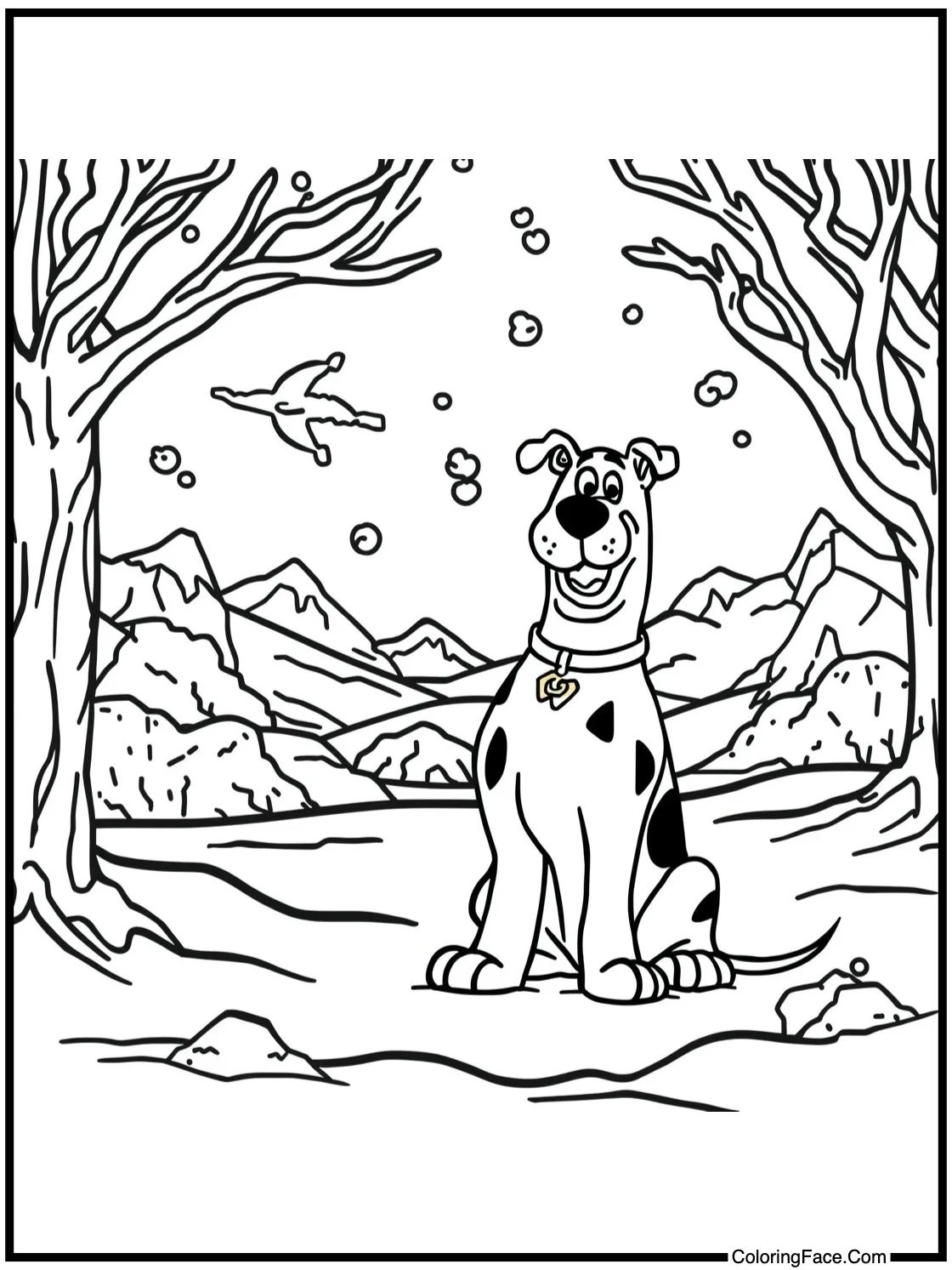 in a snowy landscape