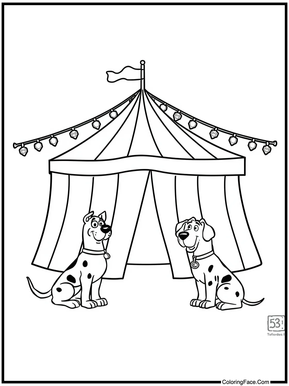 a circus tent scene