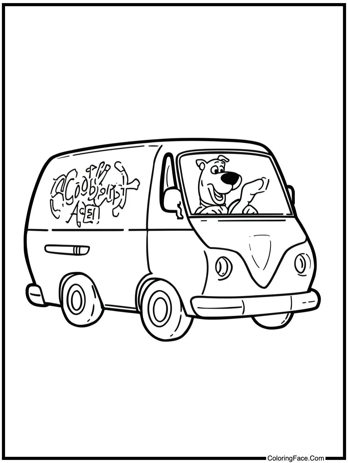 Fred driving the van