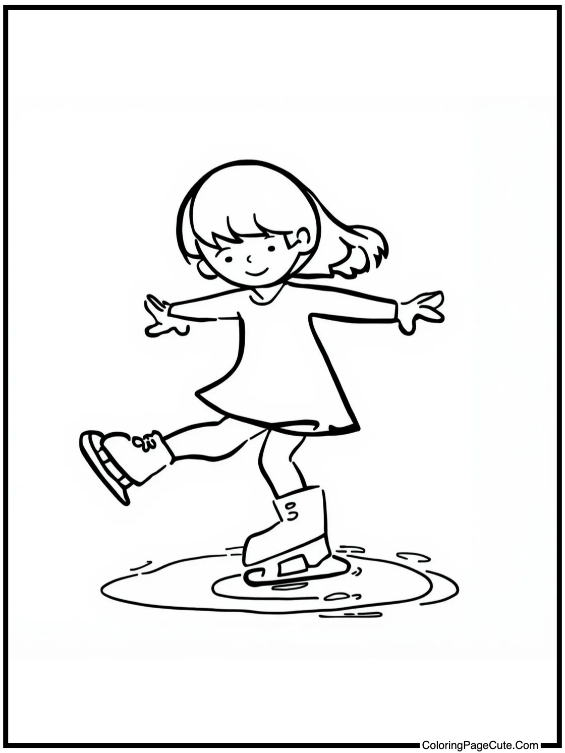 Skating gracefully on ice