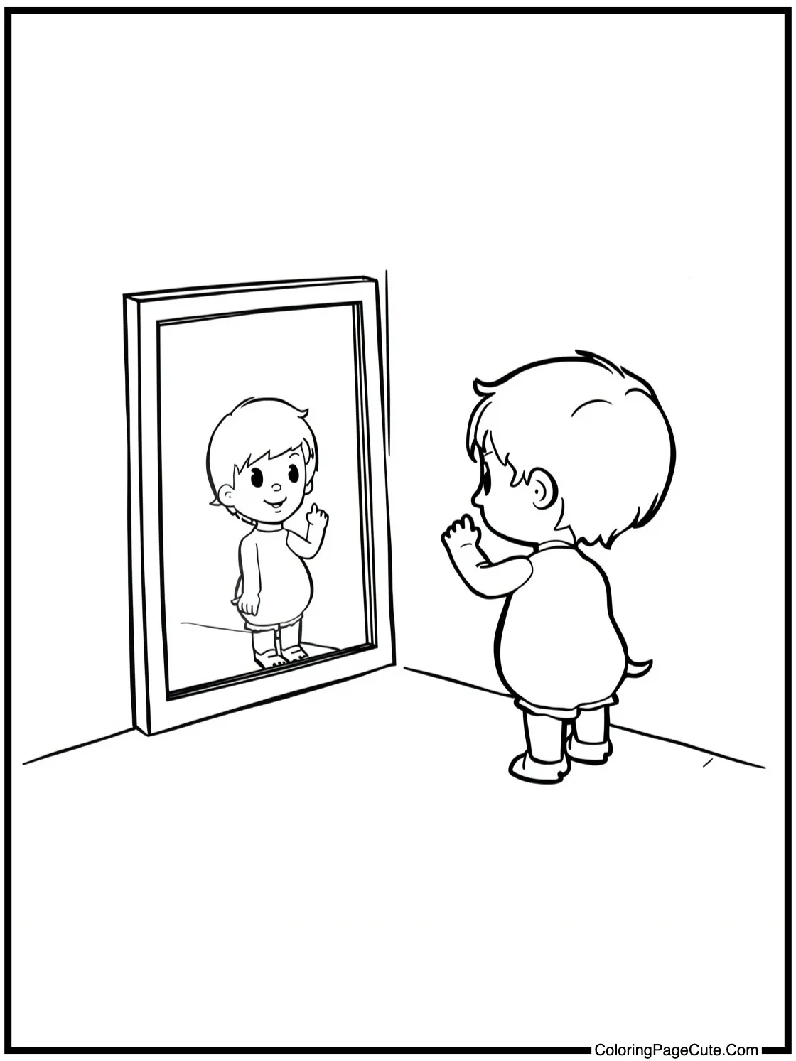 Looking at his reflection