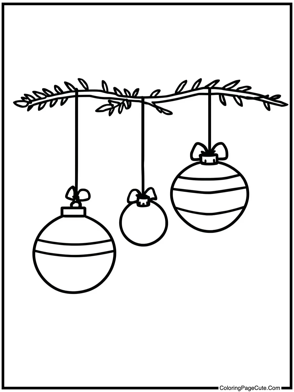 With Christmas ornaments