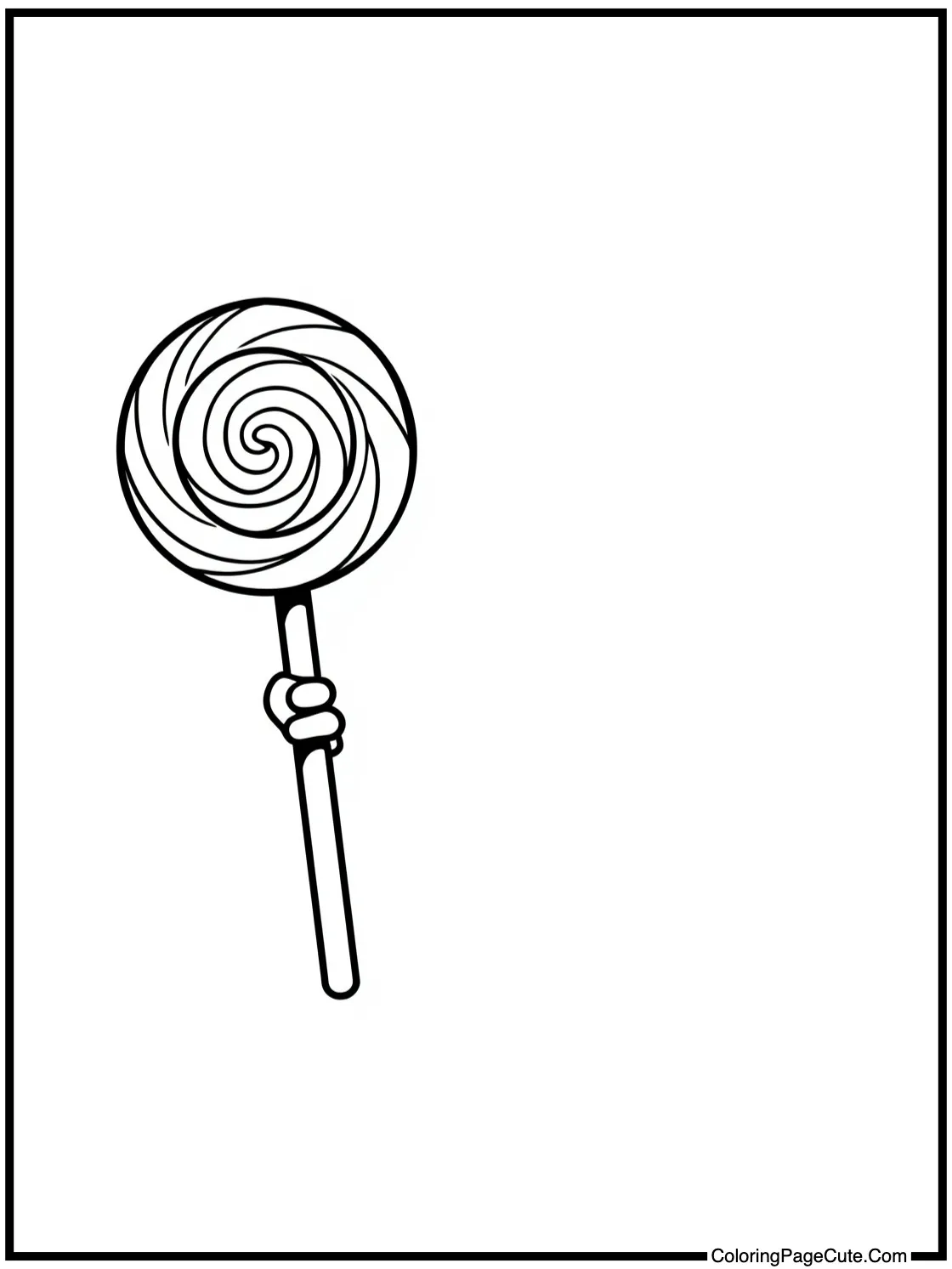 Holding a large lollipop