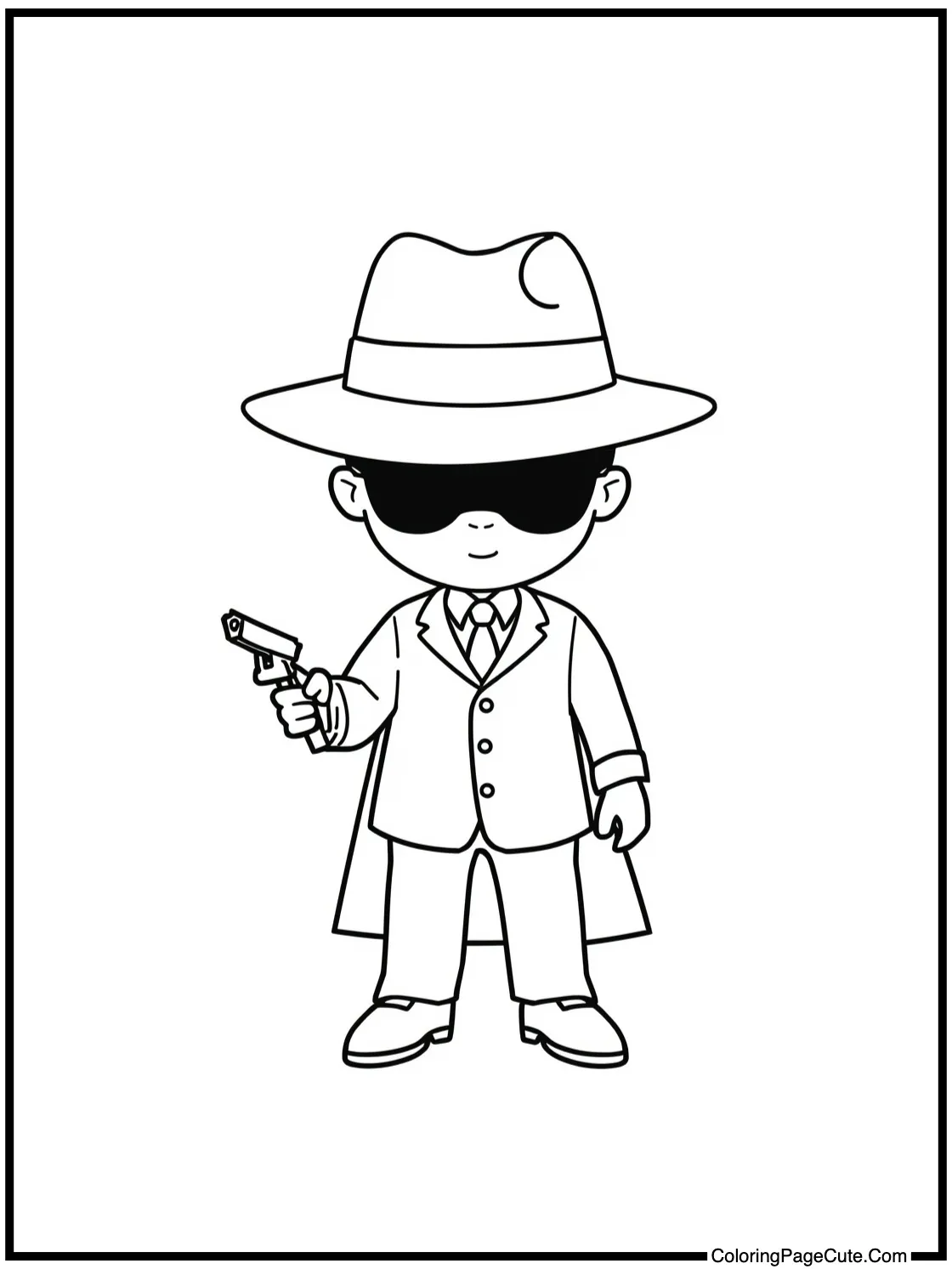 Dressed as a secret agent