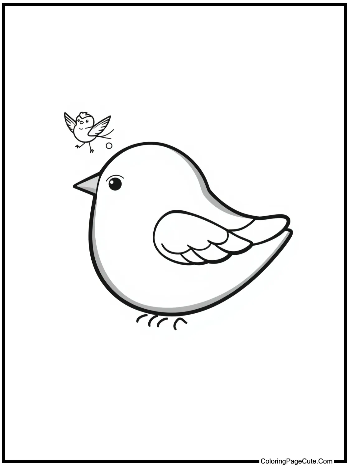 With tiny flying bird