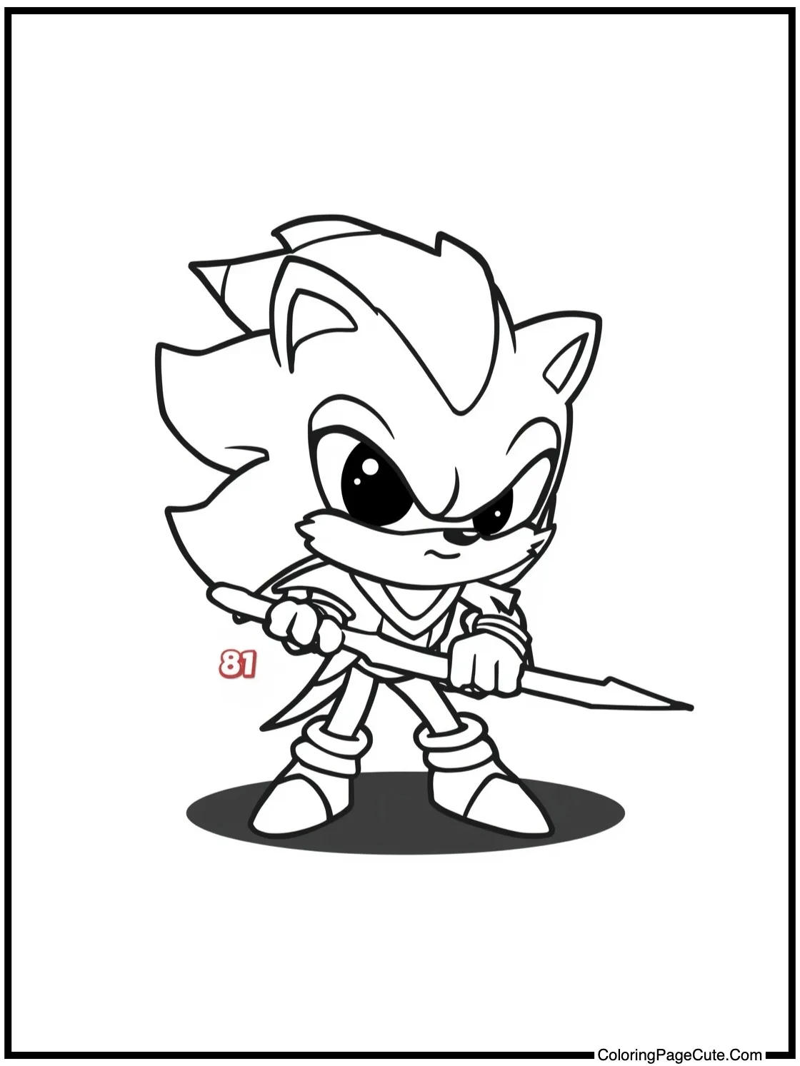 Hedgehod warrior posing