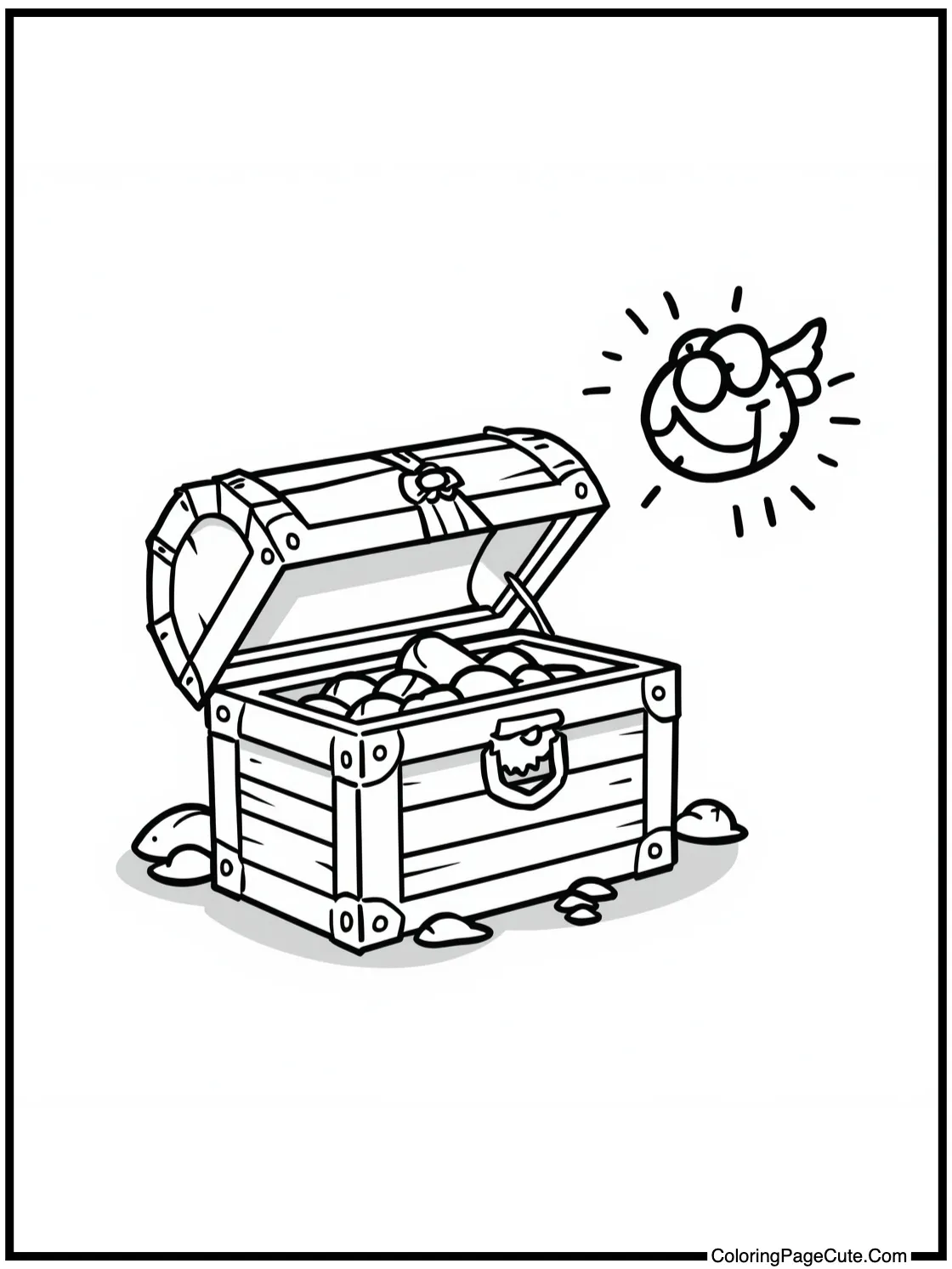 Near a treasure chest