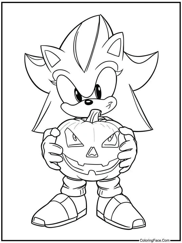 Holding Halloween pumpkin