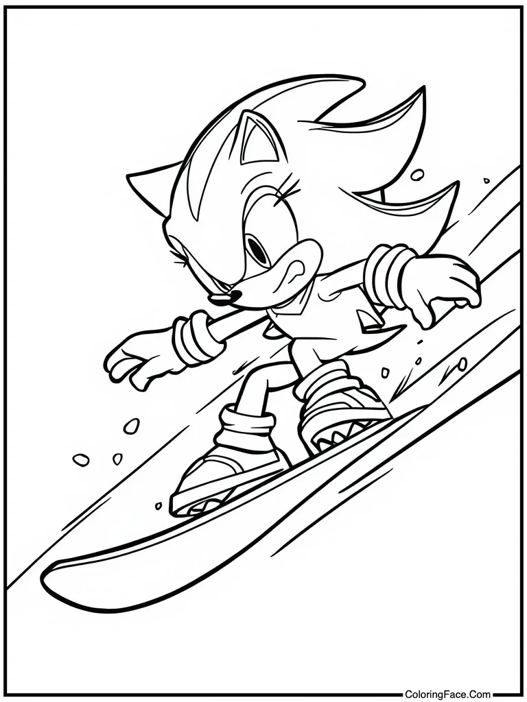 Snowboarding down hill