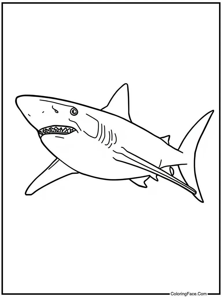 Hammerhead swimming deep sea