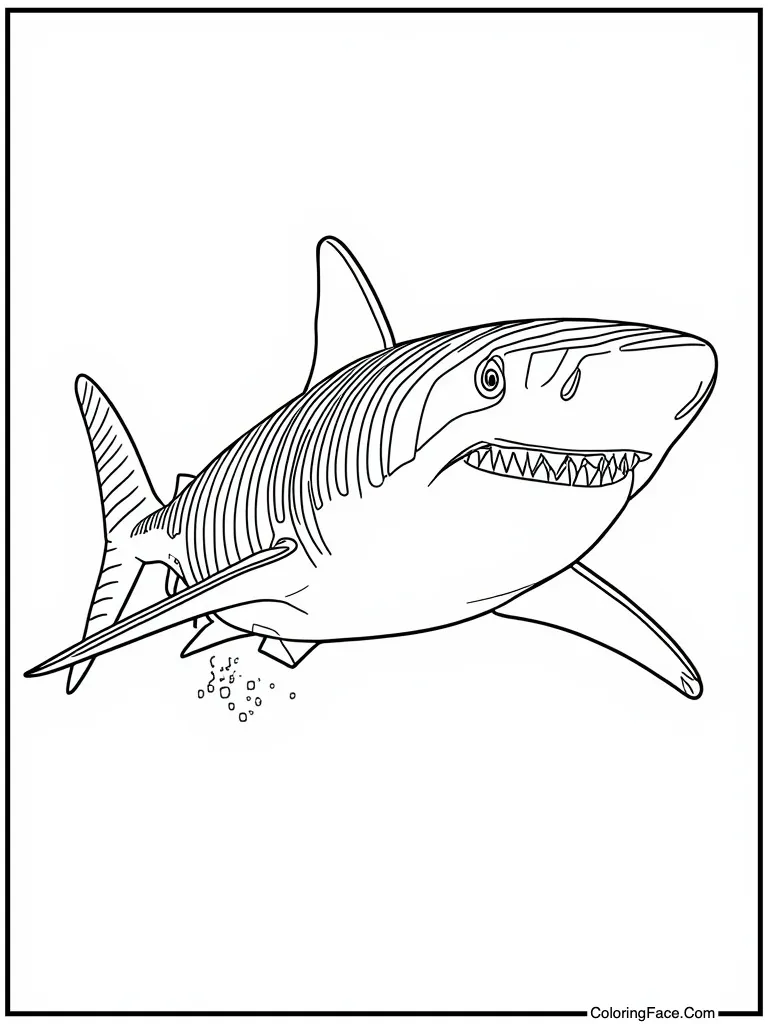 Striped marine predator hunting