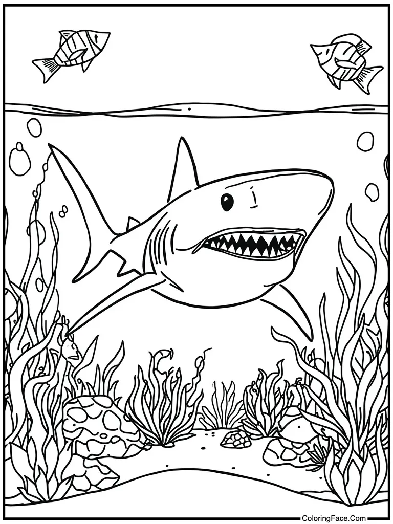 Inside large aquarium tank