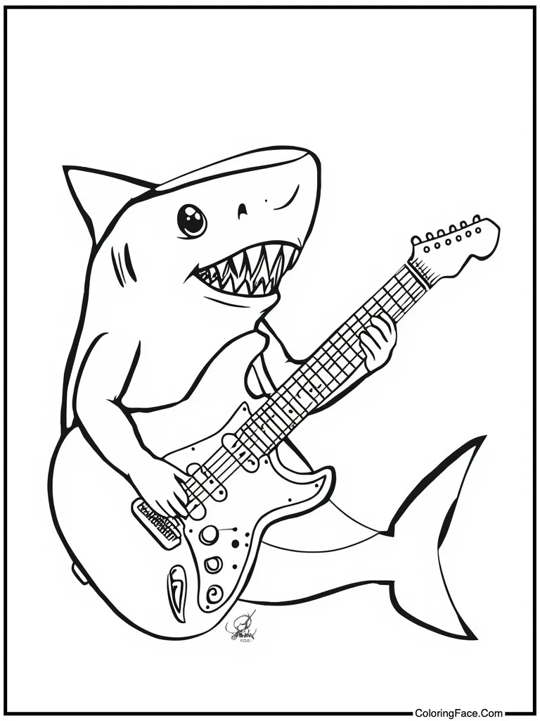 Playing an electric guitar