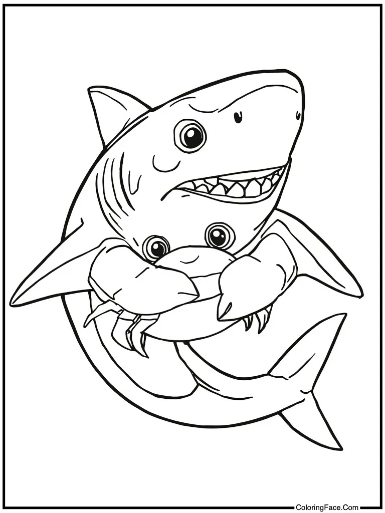 Hugging a small crab