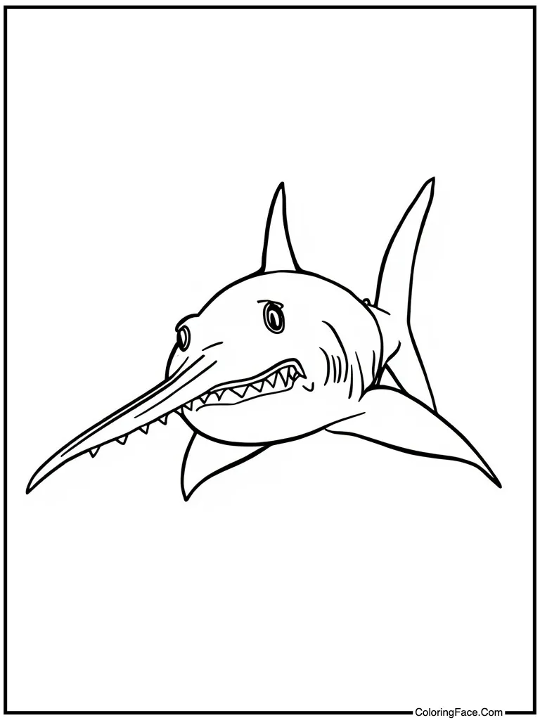 Sawfish with long snout