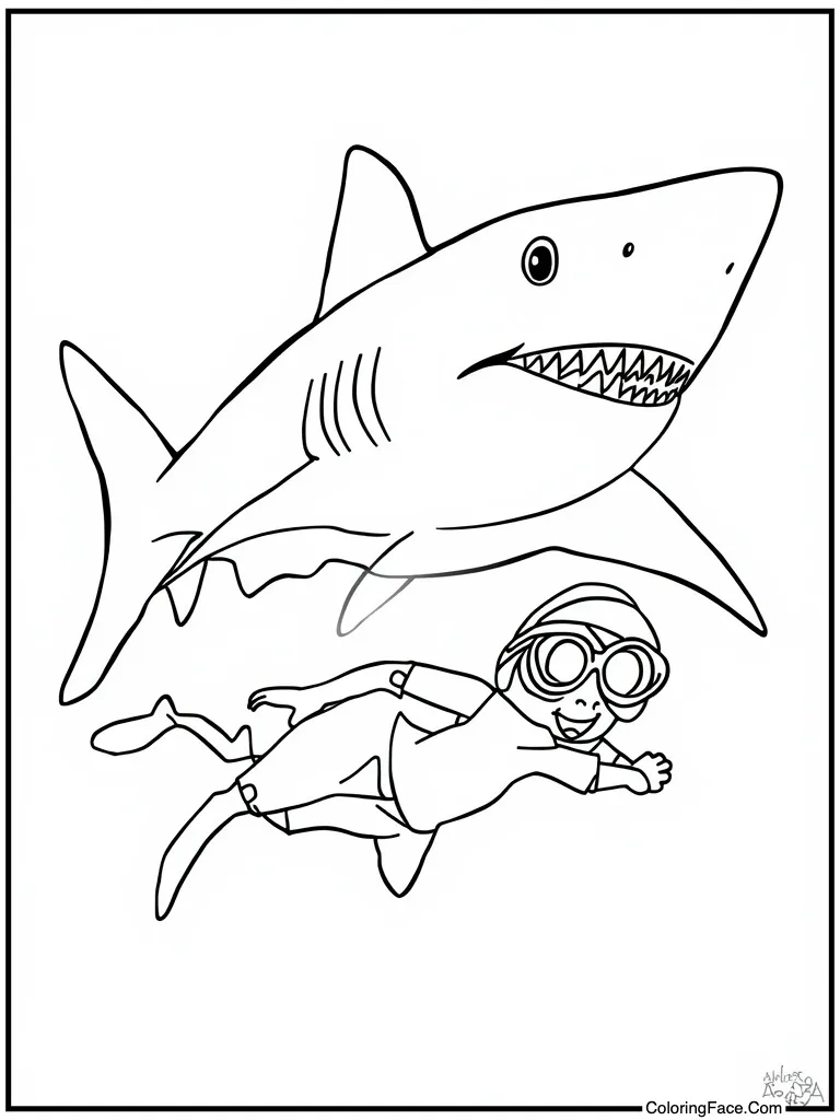 Father and son swimming