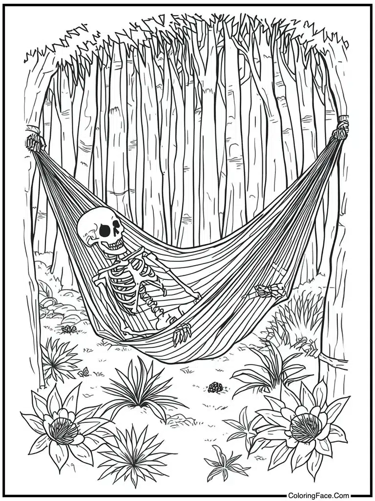 Lying in hammock