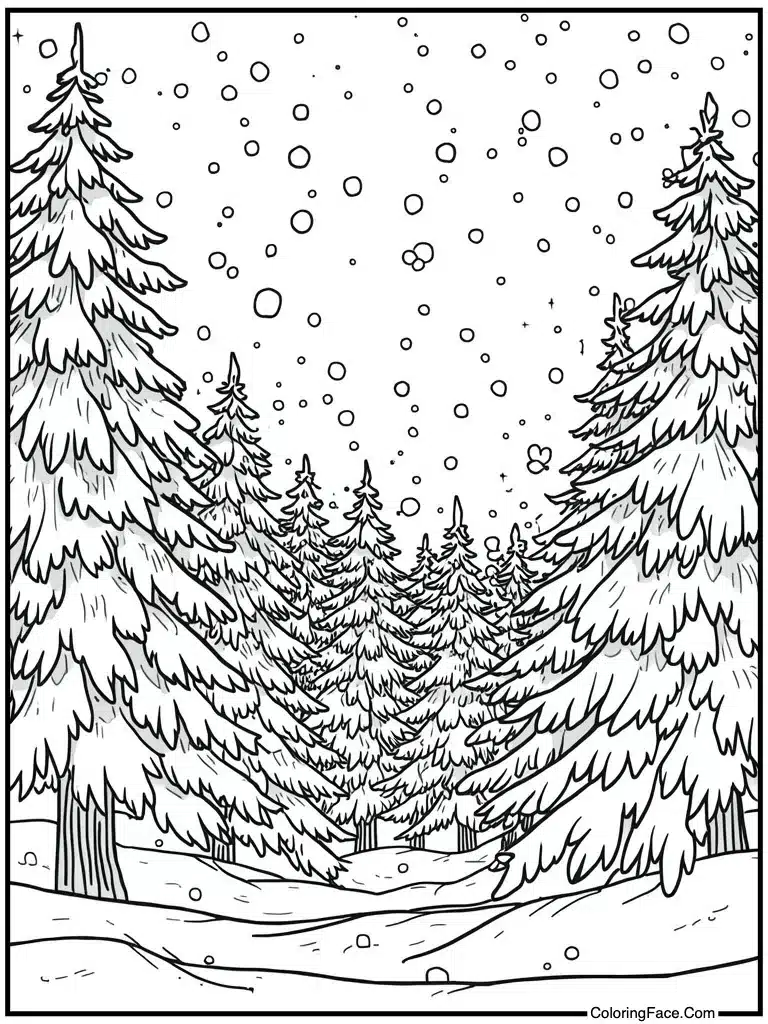 Winter storm blizzard scene