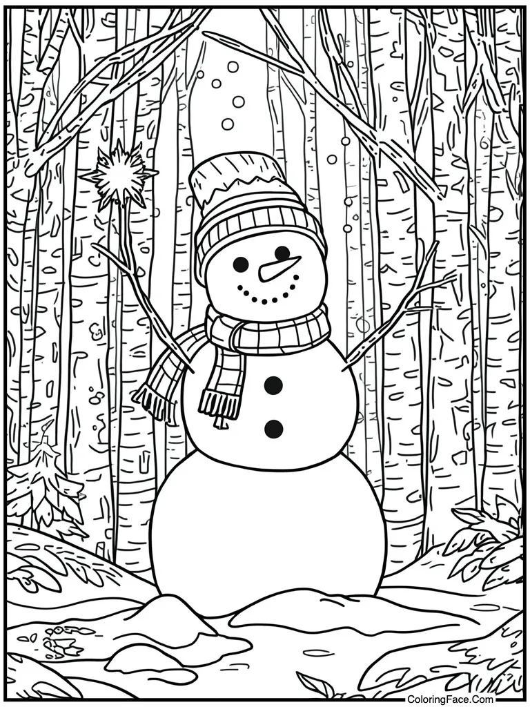 Snowman holding ice star