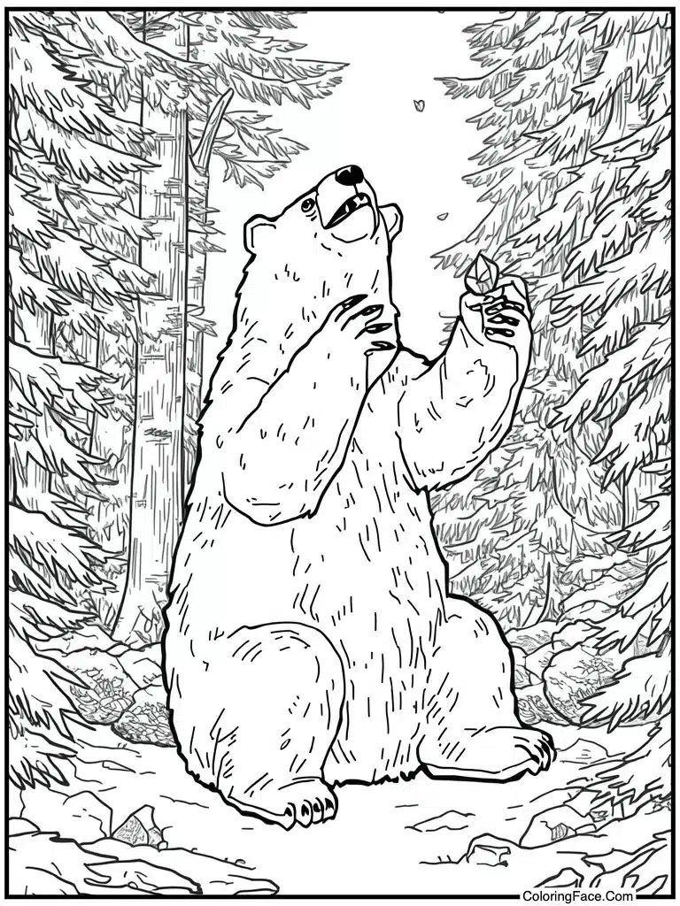 Polar bear catching crystals