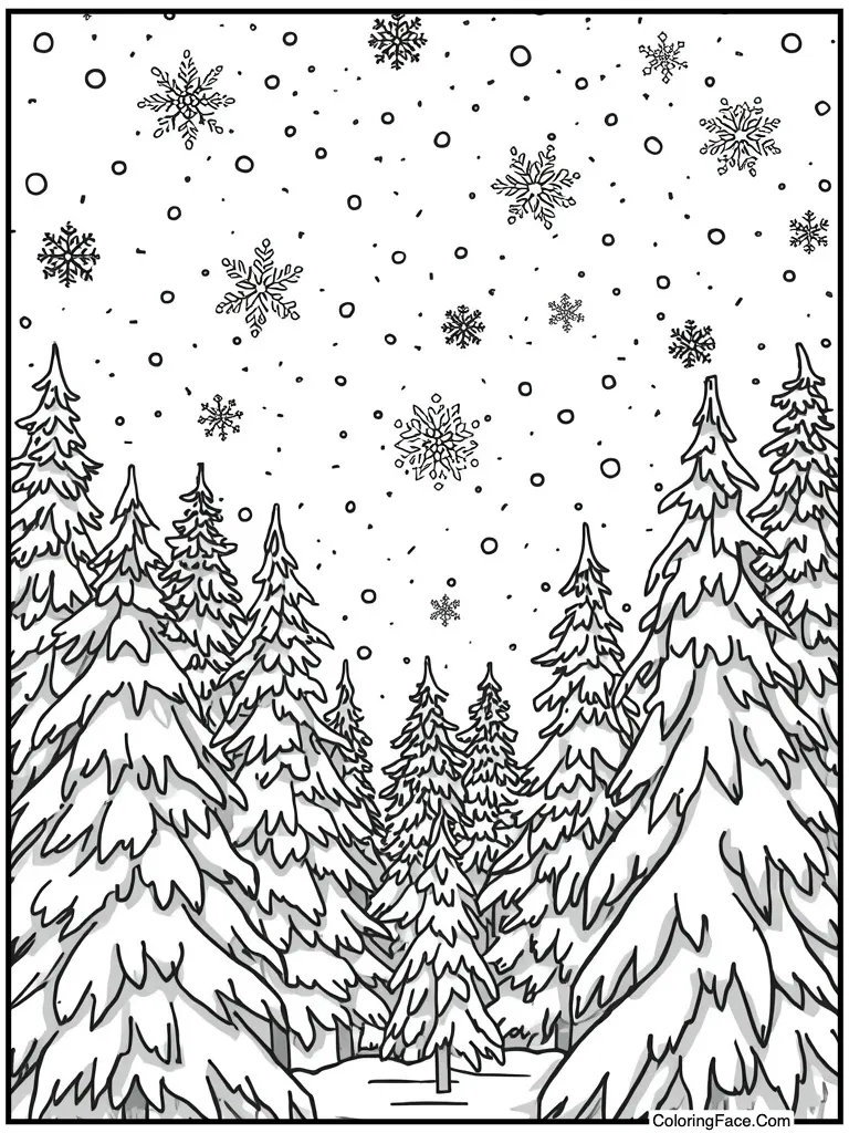 Falling from gray sky