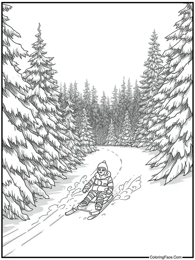 Sledding on fresh powder