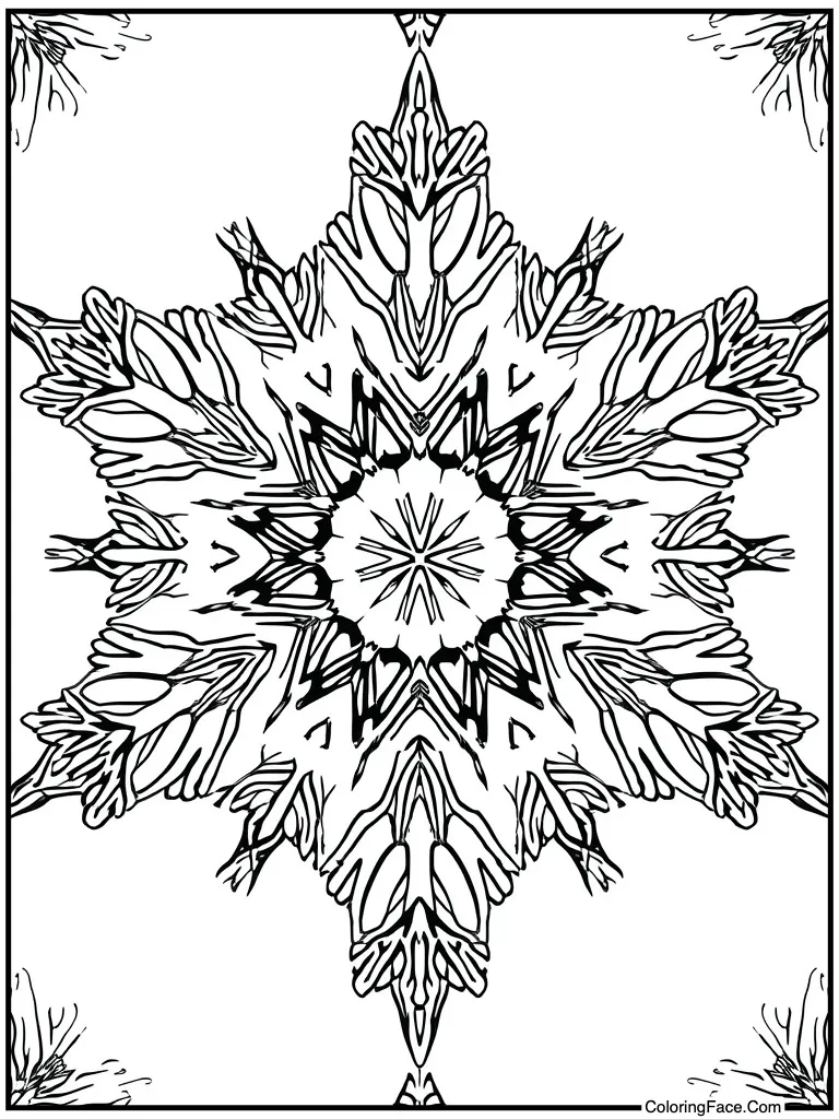 Kaleidoscope ice pattern view