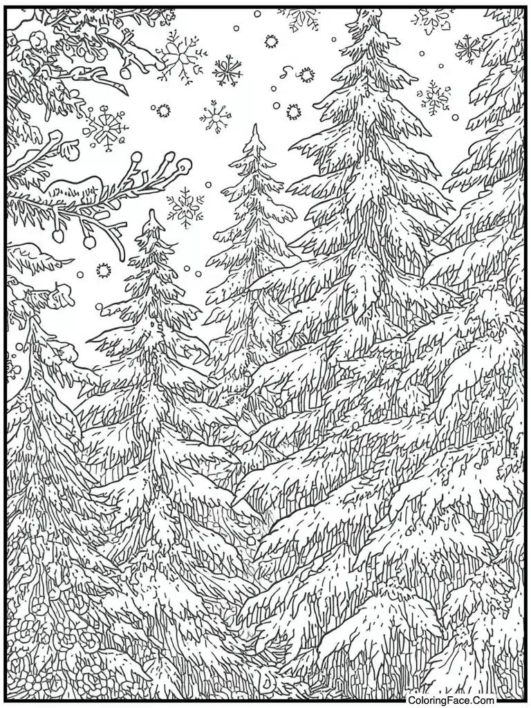 Lace fabric winter pattern