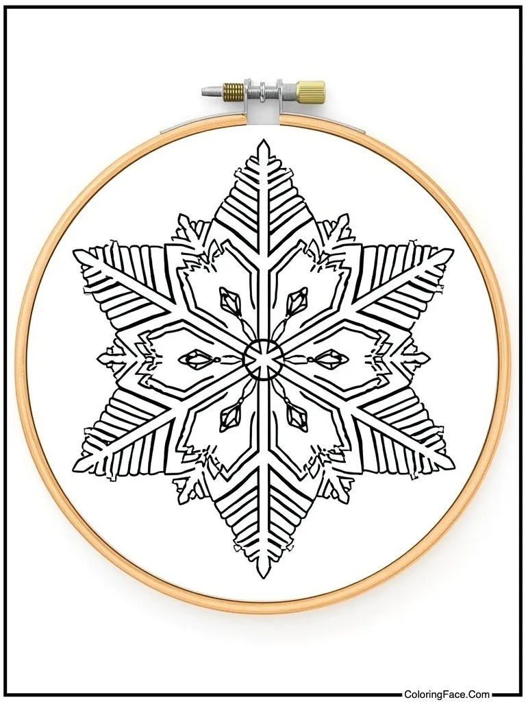 Embroidery hoop ice art