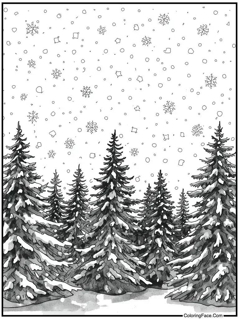 Watercolor wash winter sky