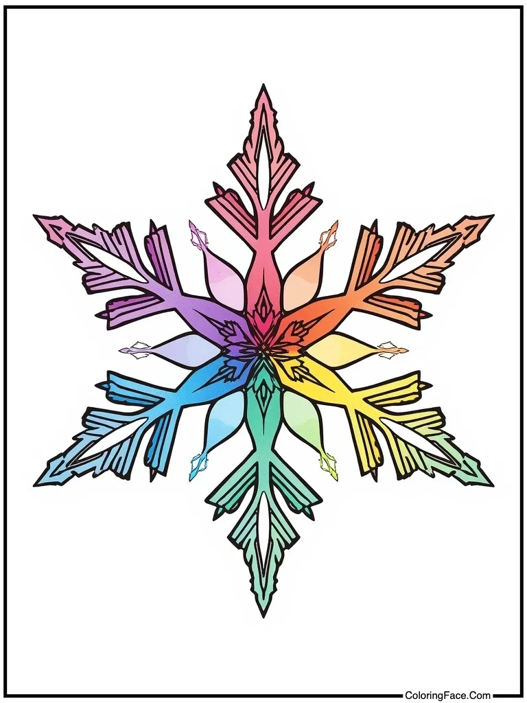 Rainbow colored ice star