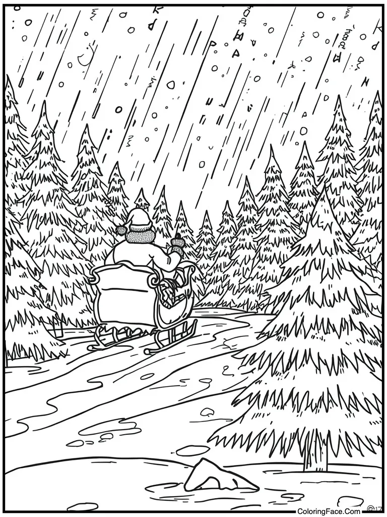 Santa sleigh in storm