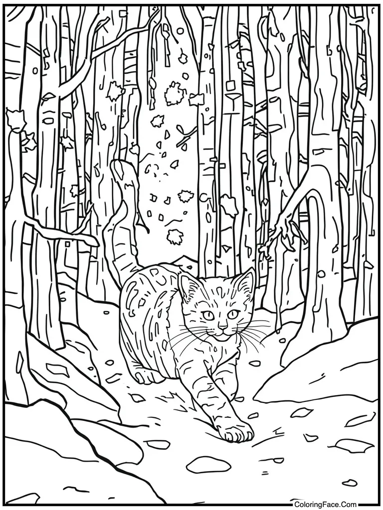 Kitten chasing falling ice