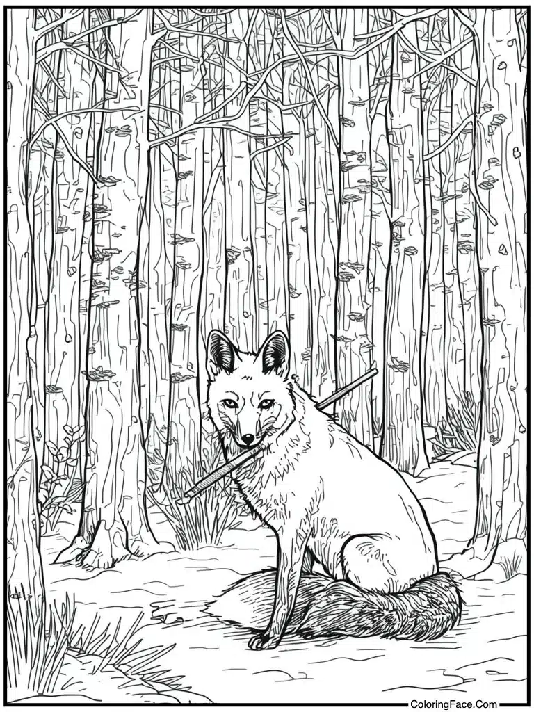 Fox hunting in winter