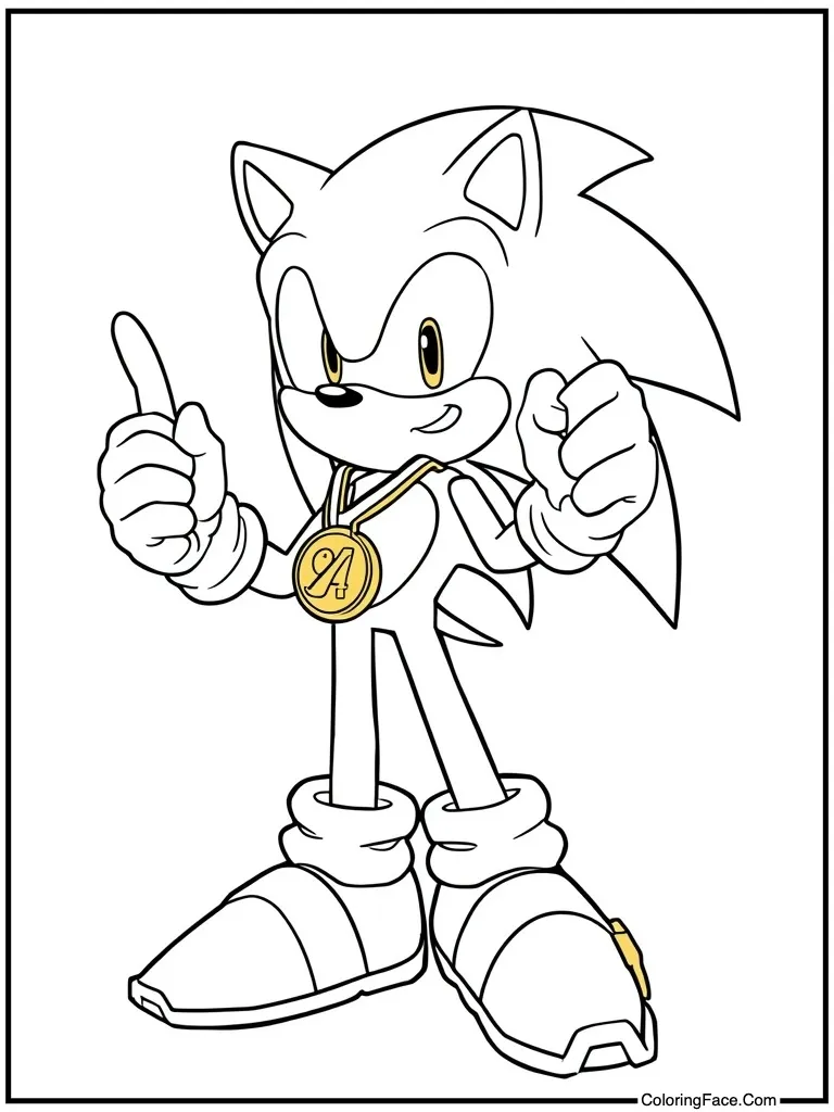 Holding a gold medal