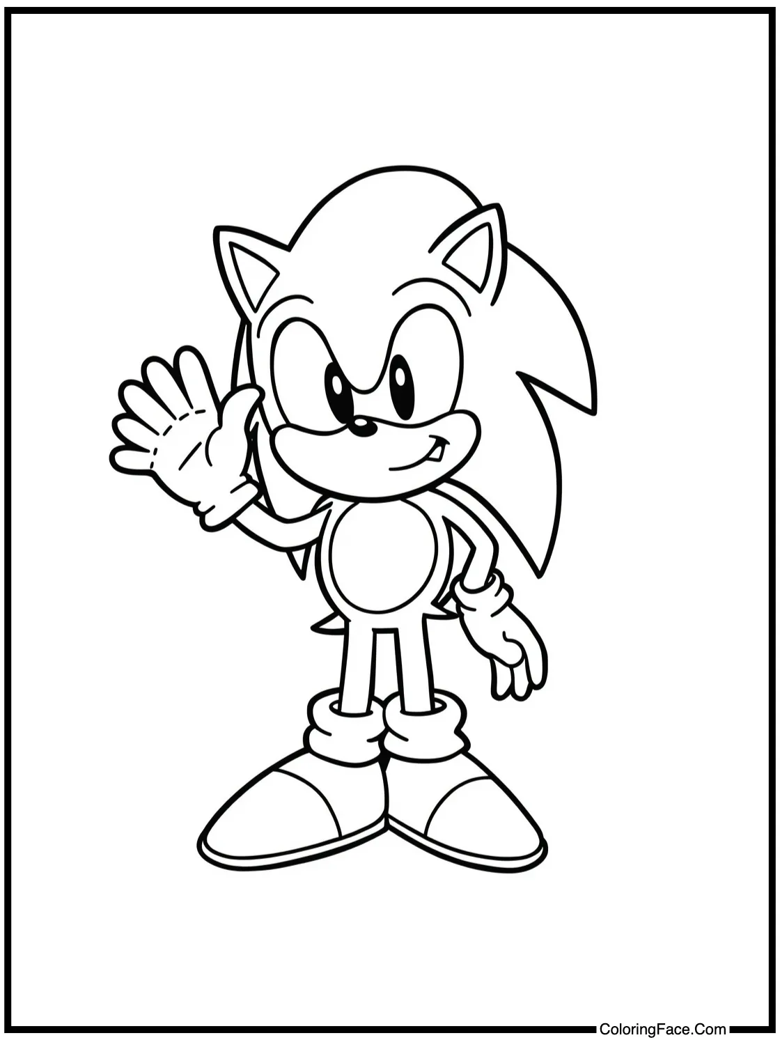 waving hello cheerfully