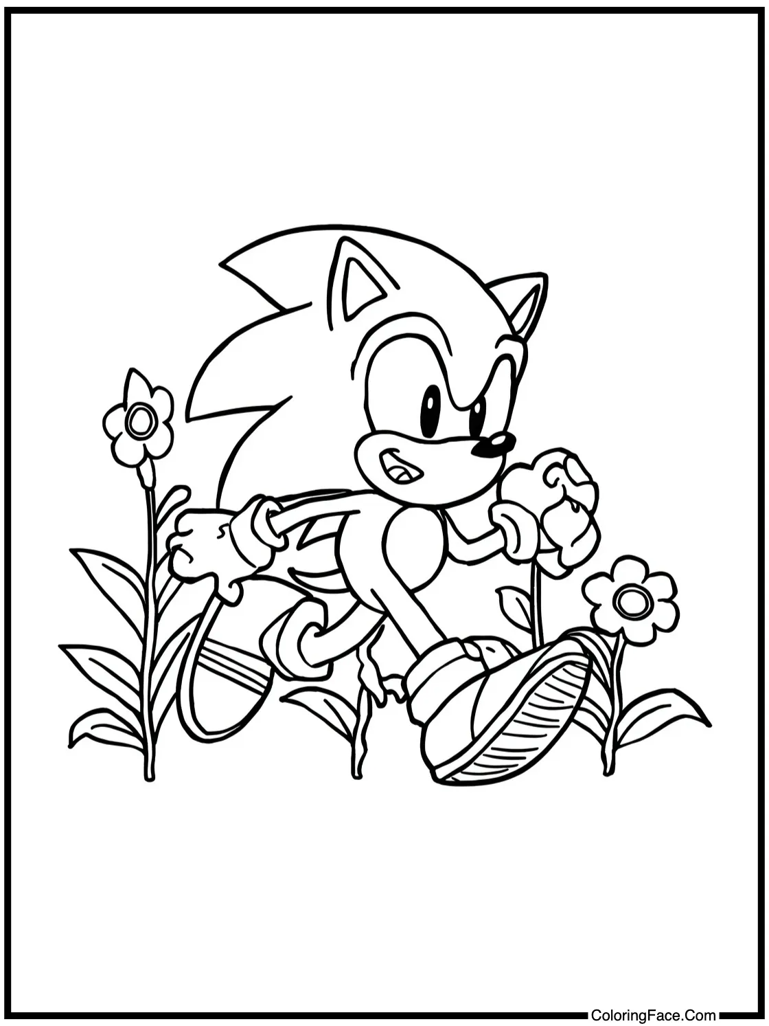 running through flowers