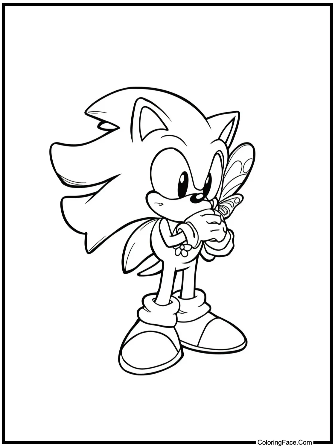 admiring a butterfly