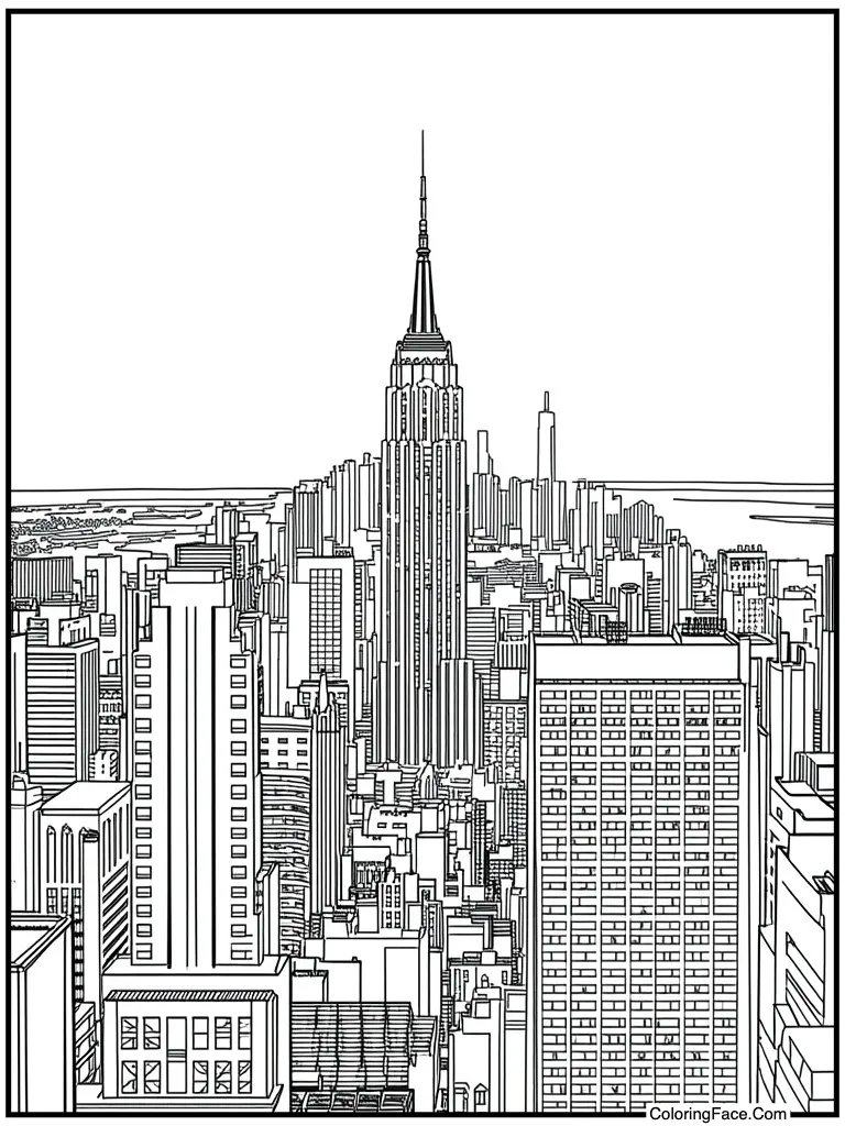 Looking over city skyline