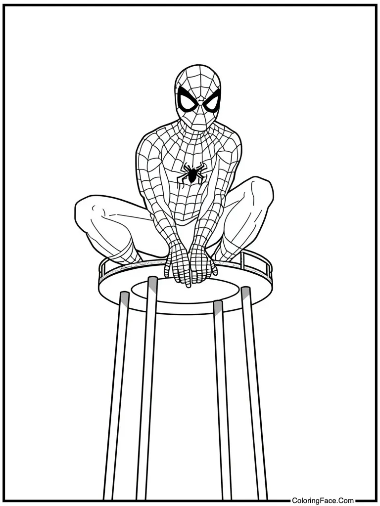 Perched on water tower