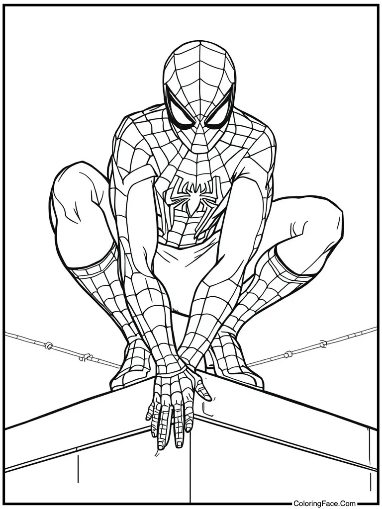 Hero crouching on rooftop